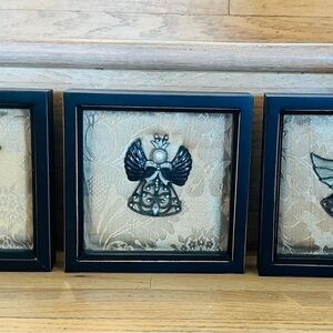 Decorative Angel Framed Art in Black and Cream